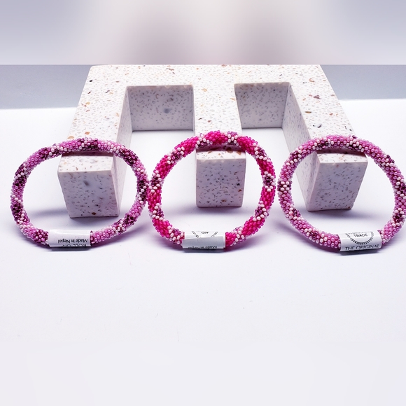 COTTON CANDY -Original Roll-On® Bracelets, 7" round, made in Nepal #2 (3 pieces) - Picture 5 of 7